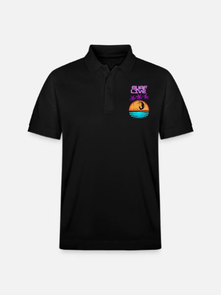 Surf Live - Polo PREPSTER bio Stanley/Stella Unisexe - noir
