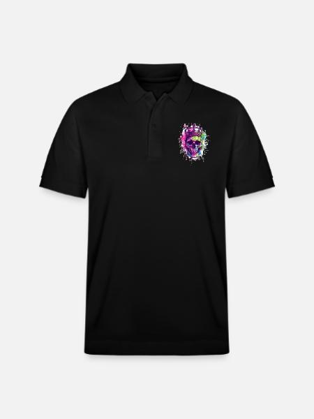 King Skull Crown - Stanley/Stella Unisex Organic Polo Shirt PREPSTER - black