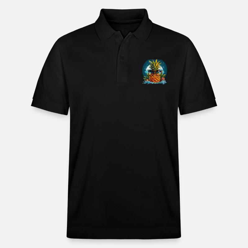 Ananas - Stanley/Stella Unisex Bio-Poloshirt PREPSTER - Schwarz