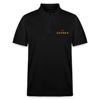 Im german - Stanley/Stella Unisex Bio-Poloshirt PREPSTER - Schwarz - Vorne - Roxy (174cm) & Andy (188cm)