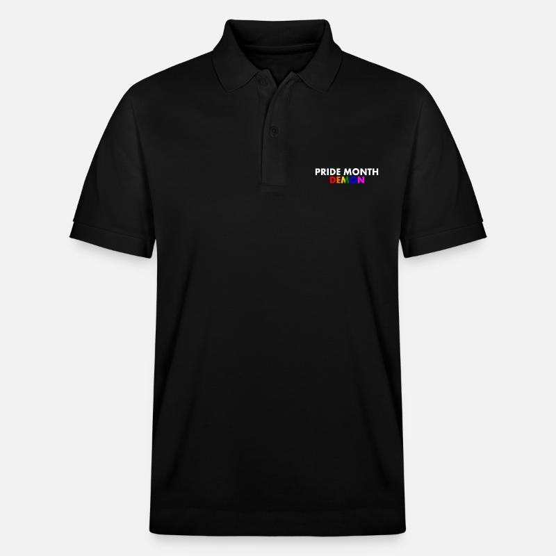 pride month demon - Polo PREPSTER bio Stanley/Stella Unisexe - noir