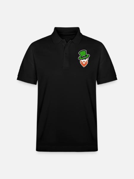 Leprechaun - St. Patrick's Day - Ireland - Stanley/Stella Unisex Organic Polo Shirt PREPSTER - black