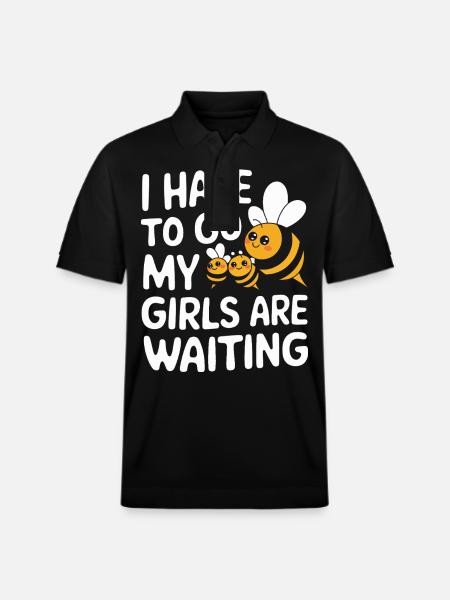 honey bee beekeeper bees bee - Stanley/Stella Unisex Organic Polo Shirt PREPSTER - black