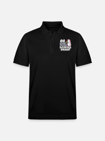 Einhorn - scheiß drauf - Stanley/Stella Unisex Bio-Poloshirt PREPSTER - Schwarz