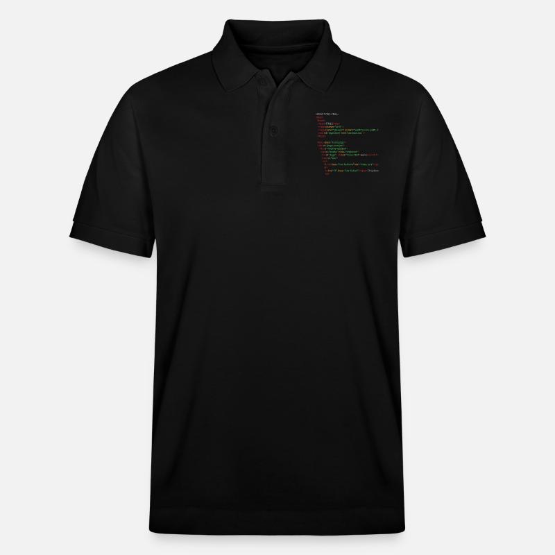 HTML5 code - Stanley/Stella Unisex Organic Polo Shirt PREPSTER - black