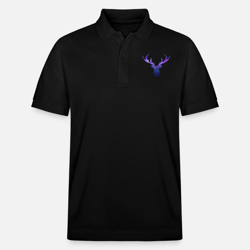 Cerf Low Poly Cosmos - Stanley/Stella Unisex Bio-Poloshirt PREPSTER - Schwarz