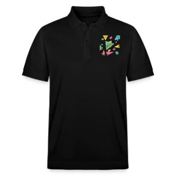 Idealer Geometries - Stanley/Stella Unisex Bio-Poloshirt PREPSTER - Schwarz - Vorne - Roxy (174cm) & Andy (188cm)