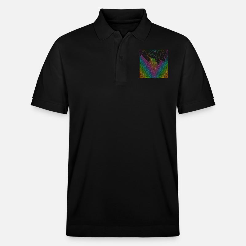 Rainbow Abstract Linien - Stanley/Stella Unisex Bio-Poloshirt PREPSTER - Schwarz