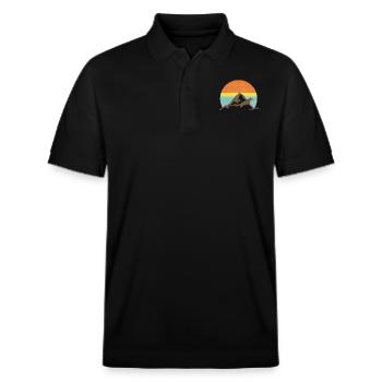 Mountains, nature, sunset - Stanley/Stella Unisex Organic Polo Shirt PREPSTER - black - Front - Roxy (174cm) & Andy (188cm)