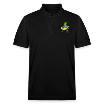 LAUCHBOOT leek body dinghy gift idea - Stanley/Stella Unisex Organic Polo Shirt PREPSTER - black - Front - Roxy (174cm) & Andy (188cm)