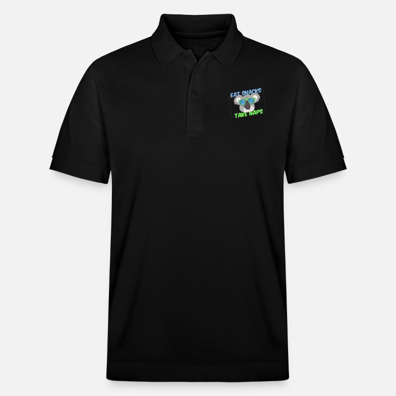 koala 4 blanc - Polo PREPSTER bio Stanley/Stella Unisexe - noir