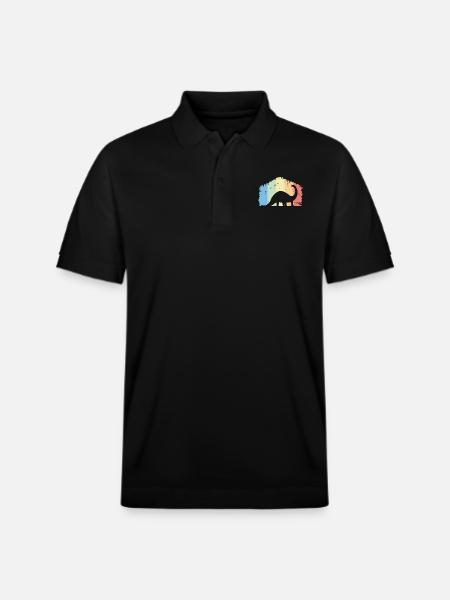 Dino Dinos Dinosaur Brachiosaurus Gift - Stanley/Stella Unisex Organic Polo Shirt PREPSTER - black