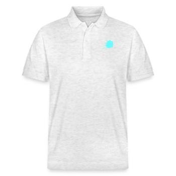 Taches de couleur turquoise - Polo PREPSTER bio Stanley/Stella Unisexe - blanc chiné - Devant - Roxy (174cm) & Andy (188cm)