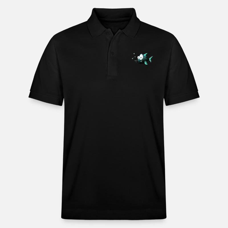Fisch, Geschenk, Idee - Stanley/Stella Unisex Bio-Poloshirt PREPSTER - Schwarz