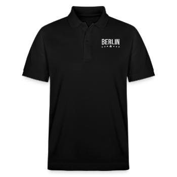 Berlin - Stanley/Stella Unisex Bio-Poloshirt PREPSTER - Schwarz - Vorne - Roxy (174cm) & Andy (188cm)