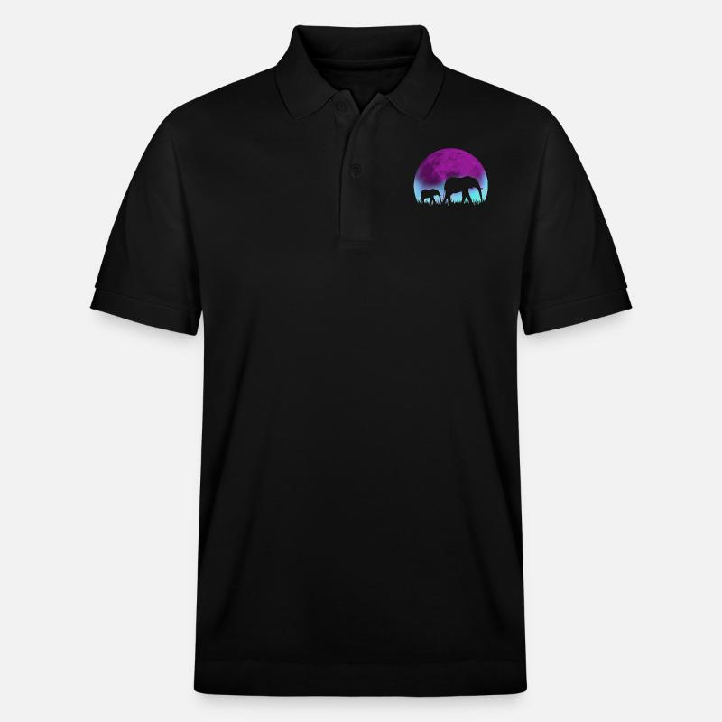 Elefanten in Afrika - Stanley/Stella Unisex Bio-Poloshirt PREPSTER - Schwarz
