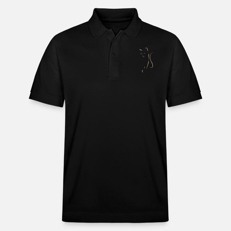 Elégant Chat Minimaliste - Polo PREPSTER bio Stanley/Stella Unisexe - noir