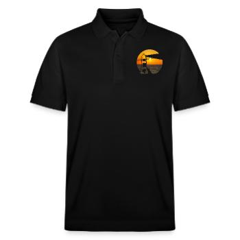 Leuchtturm am Meer doppelbelichtung - Stanley/Stella Unisex Bio-Poloshirt PREPSTER - Schwarz - Vorne - Roxy (174cm) & Andy (188cm)