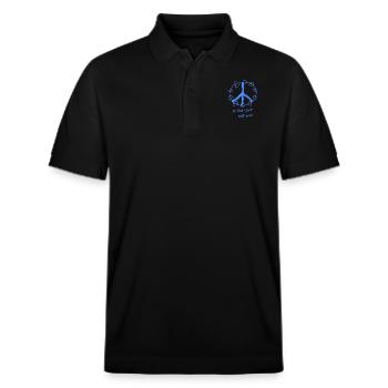Peace, peace, world peace - Stanley/Stella Unisex Organic Polo Shirt PREPSTER - black - Front - Roxy (174cm) & Andy (188cm)