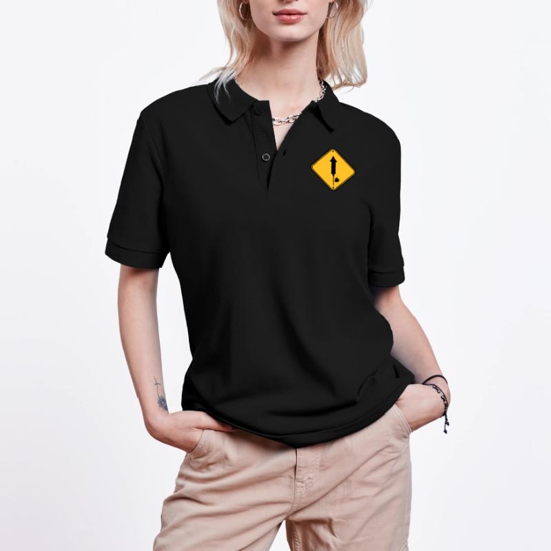 danger warning sign caution caution danger zone Stanley/Stella Unisex Organic Polo Shirt PREPSTER