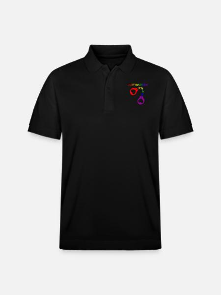 Just married gay marriage - Stanley/Stella Unisex Organic Polo Shirt PREPSTER - black