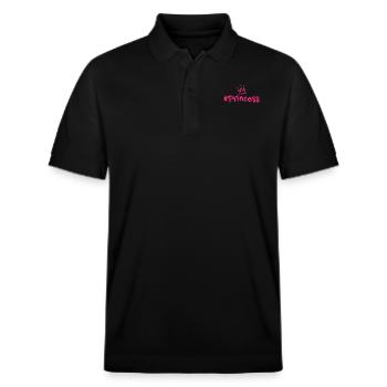 Couronne princesse hashtag rose - Polo PREPSTER bio Stanley/Stella Unisexe - noir - Devant - Roxy (174cm) & Andy (188cm)
