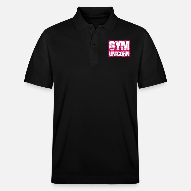gym unicorn - Stanley/Stella Unisex Bio-Poloshirt PREPSTER - Schwarz