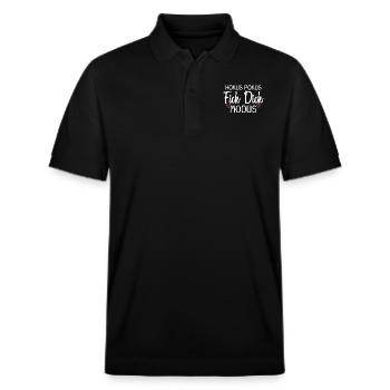 Hokus Pokus Fick dich Modus - Stanley/Stella Unisex Bio-Poloshirt PREPSTER - Schwarz - Vorne - Roxy (174cm) & Andy (188cm)
