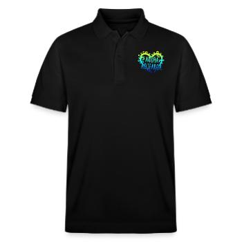 Maori Aroha Aotearoa Siver Fern Herz-Geschenkidee - Stanley/Stella Unisex Bio-Poloshirt PREPSTER - Schwarz - Vorne - Roxy (174cm) & Andy (188cm)