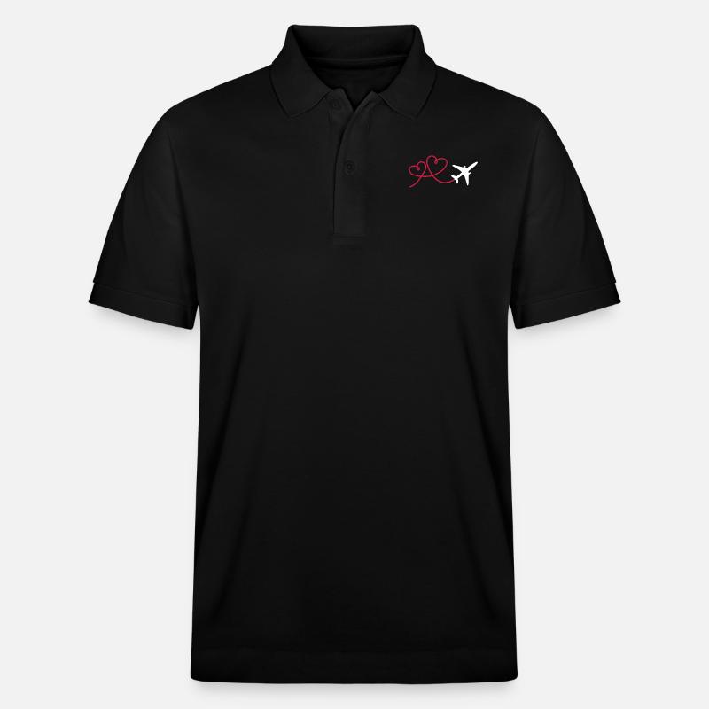 Avion avion avec coeur - Polo PREPSTER bio Stanley/Stella Unisexe - noir