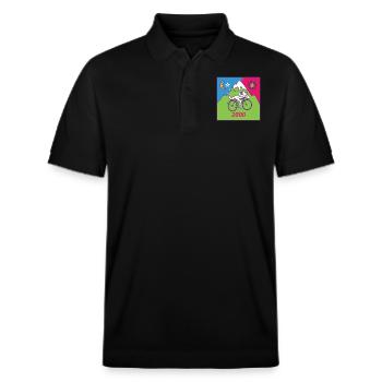 Albert Hofmann LSD 2000 - Stanley/Stella Unisex Organic Polo Shirt PREPSTER - black - Front - Roxy (174cm) & Andy (188cm)