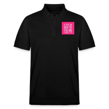 Mundschutz lustig Spruch - lustige Sprüche - Stanley/Stella Unisex Bio-Poloshirt PREPSTER - Schwarz - Vorne - Roxy (174cm) & Andy (188cm)