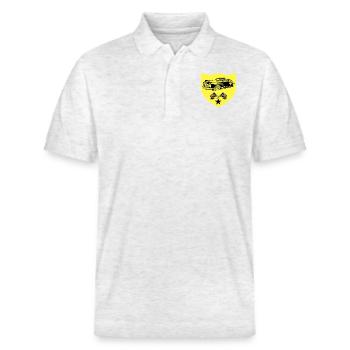 Auto - Stanley/Stella uniseks bio poloshirt PREPSTER - heather wit - Voor - Roxy (174cm) & Andy (188cm)