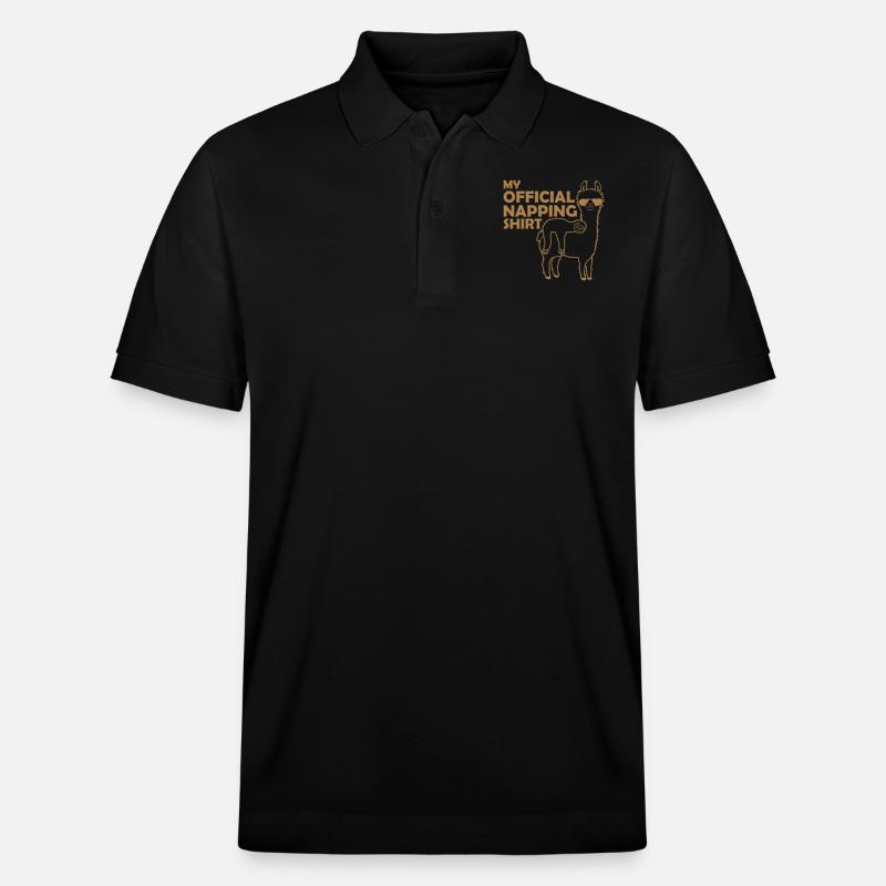 Faultier Lama napping shirt - Stanley/Stella Unisex Bio-Poloshirt PREPSTER - Schwarz