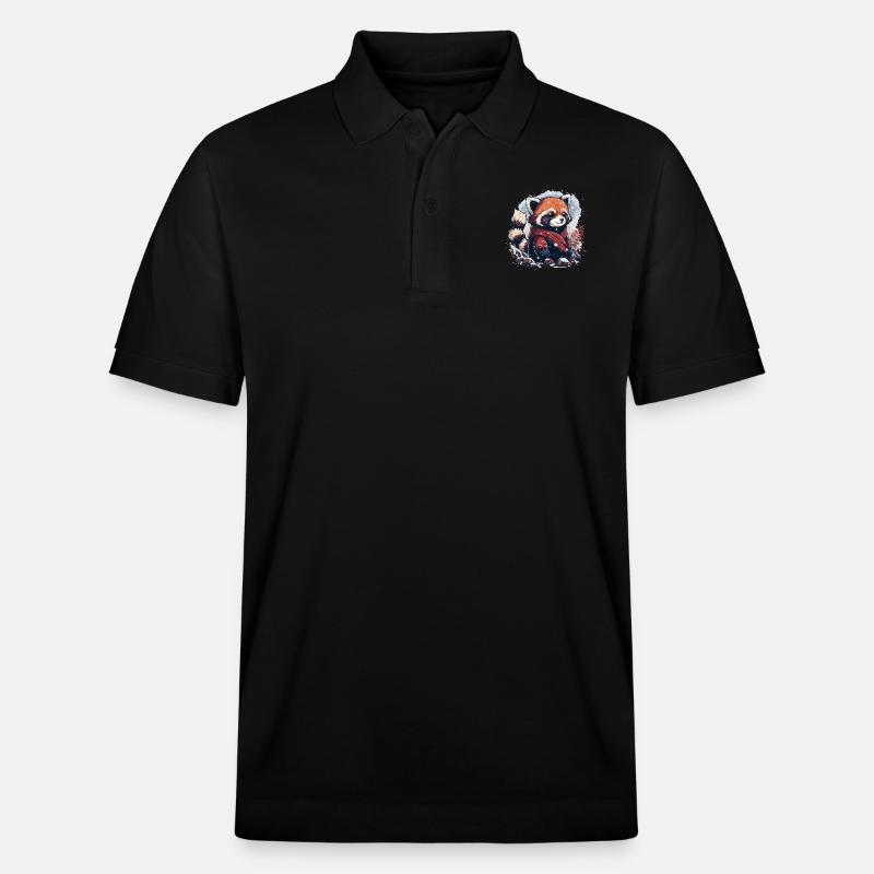 Panda roux en hiver - Polo PREPSTER bio Stanley/Stella Unisexe - noir
