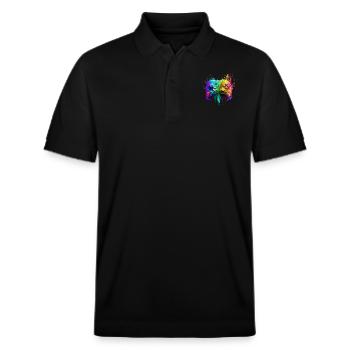 Neon Gaming Controller / Kontroller - Stanley/Stella Unisex Bio-Poloshirt PREPSTER - Schwarz - Vorne - Roxy (174cm) & Andy (188cm)