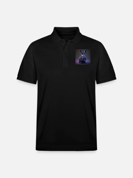 Cyber Punk Easter Bunny - "Easterpunk" - Stanley/Stella Unisex Organic Polo Shirt PREPSTER - black