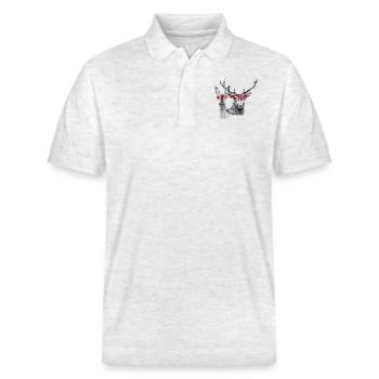 Deer and doe - Stanley/Stella Unisex Organic Polo Shirt PREPSTER - heather white - Front - Roxy (174cm) & Andy (188cm)