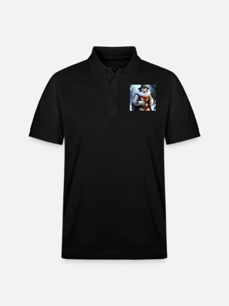 Penguin warriors in winter - Stanley/Stella Unisex Organic Polo Shirt PREPSTER - black