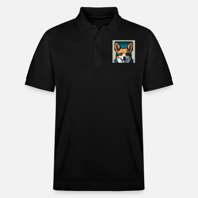 Astronauten-Corgi - Stanley/Stella Unisex Bio-Poloshirt PREPSTER - Schwarz