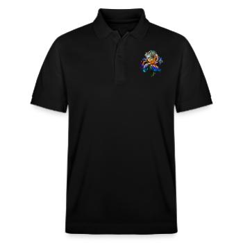 Flower Magic No. 1 - Stanley/Stella Unisex Organic Polo Shirt PREPSTER - black - Front - Roxy (174cm) & Andy (188cm)