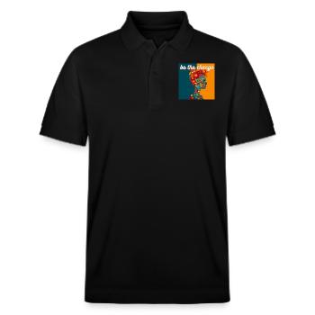 be the change - Stanley/Stella Unisex Bio-Poloshirt PREPSTER - Schwarz - Vorne - Roxy (174cm) & Andy (188cm)