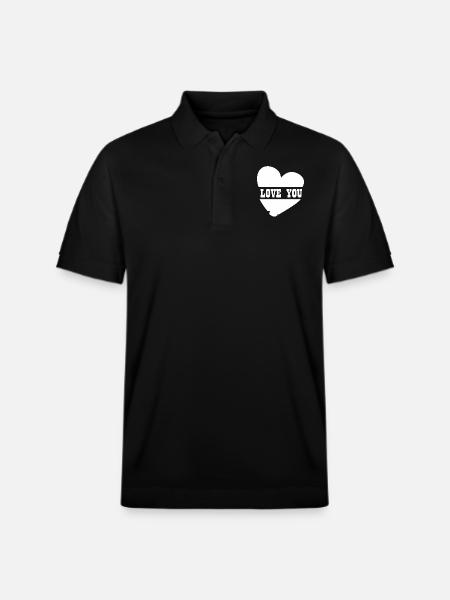 LOVE YOU - Stanley/Stella Unisex Organic Polo Shirt PREPSTER - black
