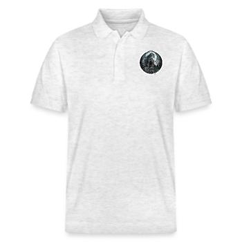 femme gotique lune noire - Polo PREPSTER bio Stanley/Stella Unisexe - blanc chiné - Devant - Roxy (174cm) & Andy (188cm)