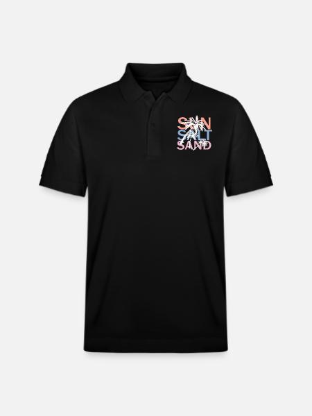 Sun Salt Sand - Stanley/Stella Unisex Bio-Poloshirt PREPSTER - Schwarz