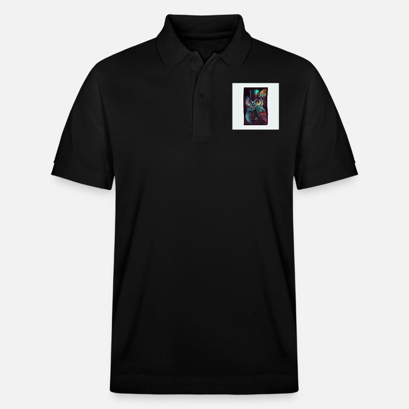 Autocollant Cool Owl - Polo PREPSTER bio Stanley/Stella Unisexe - noir
