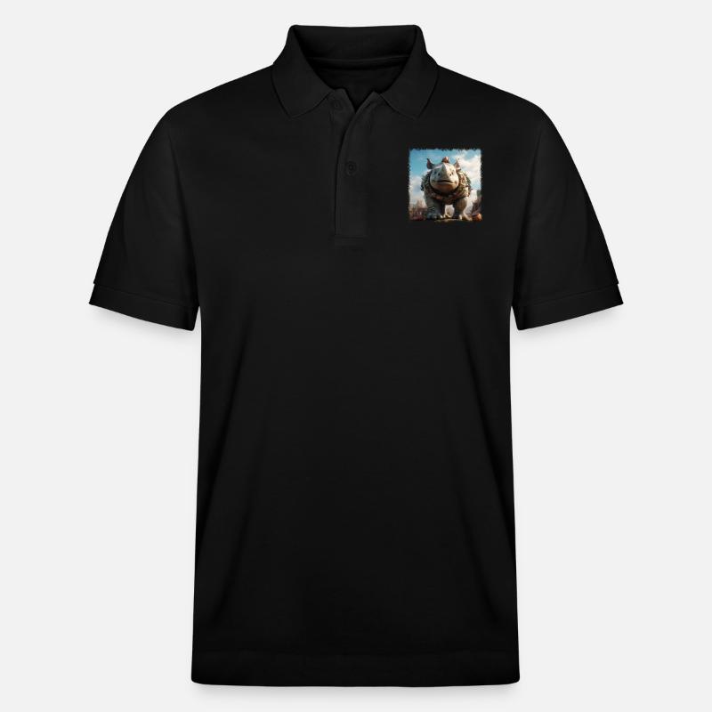Cooles Nashorn - Stanley/Stella Unisex Bio-Poloshirt PREPSTER - Schwarz