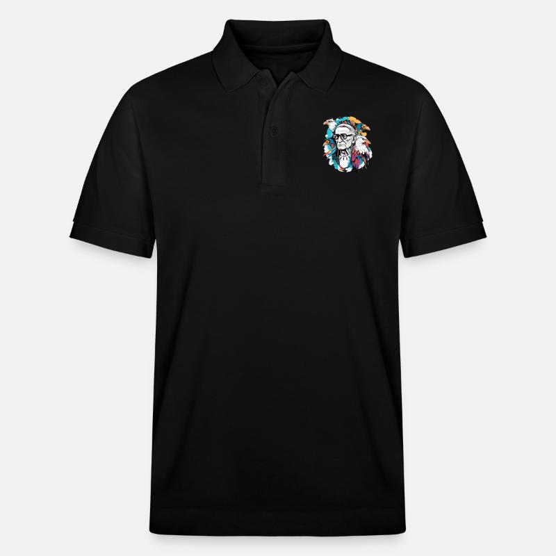 Papy siou aigle - Polo PREPSTER bio Stanley/Stella Unisexe - noir