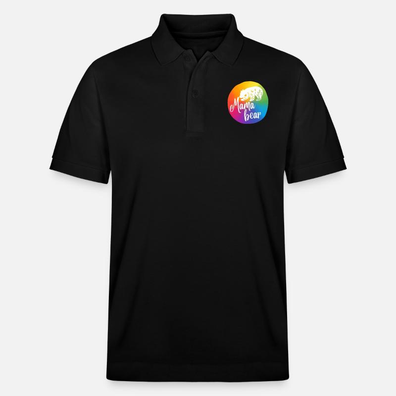 Mamabär, Regenbogen II - Stanley/Stella Unisex Bio-Poloshirt PREPSTER - Schwarz