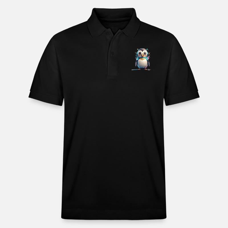 Roboter Pinguin - Stanley/Stella Unisex Bio-Poloshirt PREPSTER - Schwarz